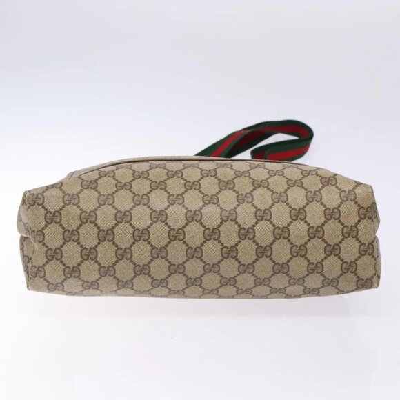 GUCCI GG Supreme Web Sherry Line Tote Bag PVC Beige Red 39 02 003 Auth 133158 - Picture 6 of 16